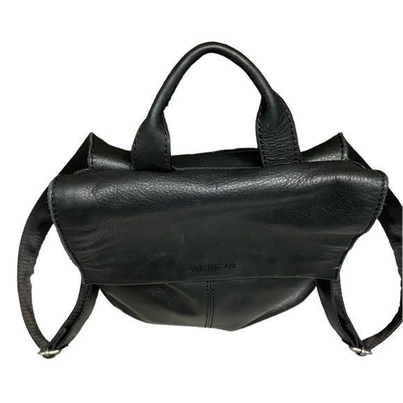 Black & Silver Leather Liberty Backpack Purse - Picture 14 of 15